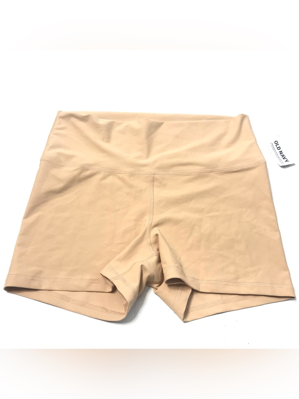 NEW Old Navy PowerSoft Shorts Women's L Beige High Rise Go-Dry Active Nude NWT